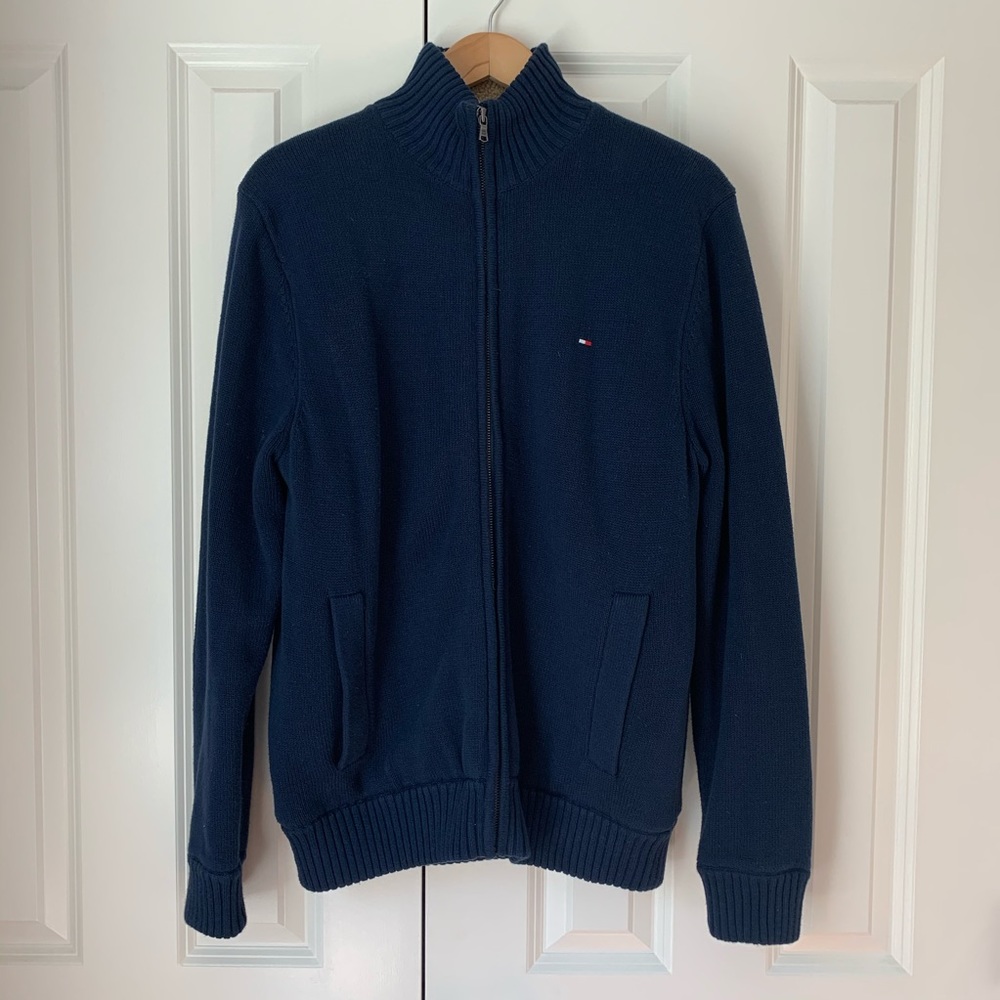 Tommy Hilfiger Zip Up Fuzzy Sweater